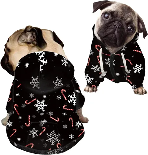 Vista 19 de Howilath Sudaderas con la bandera estadounidense para perros medianos, abrigo de invierno con diseño de pata de cachorro, ropa cálida con capucha