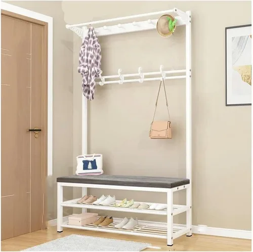 Vista 11 de Perchero - Taladro 4 en 1 con Zapatero Hall Organizador de almacenamiento para muebles de entrada con ganchos industriales para muebles con metal