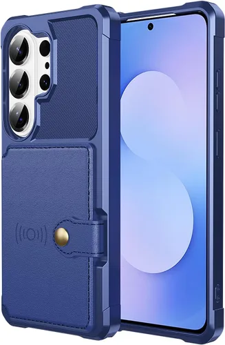 Vista 14 de Funda para Samsung Galaxy S21 Ultra con tarjetero, compatible con soporte magnético para automóvil, resistente a los golpes, resistente, suave, TPU