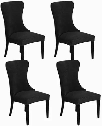Vista 22 de XMNTG Juego de 1 funda elástica de jacquard para silla con respaldo de ala, fundas reutilizables y lavables para sillas de comedor, para banquetes