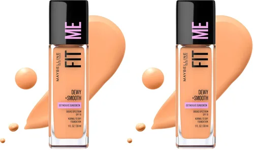 Vista 35 de Maybelline Fit Me Dewy + base líquida suave de maquillaje, Mocha, 1 unidad (el empaque puede variar)