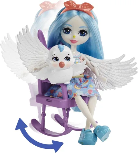 Vista 6 de Enchantimals Muñeca y accesorios, juego de la guardería, muñeca Starley Stork, gorila y 4 figuras de animales Baby Bestie, cuna y más, mejores