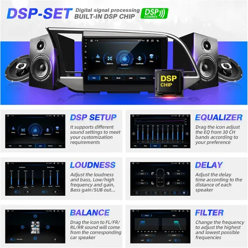 Vista 4 de para Elantra 2016 2017 2018 Android pantalla táctil compatible con Carplay inalámbrico Android Auto, radio de coche estéreo Bluetooth navegación