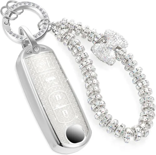 Vista 16 de para llavero de Cadillac con funda de TPU con superficie granulada y cuerda trenzada metálica, funda de llavero mejorada para 2020 en adelante CT4