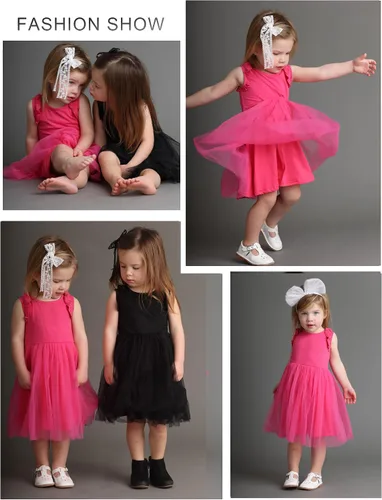 Vista 5 de Arshiner Vestido tutú para niñas pequeñas, vestidos de verano esponjosos, vestidos casuales de fiesta de tul para niños de 2 a 6 años