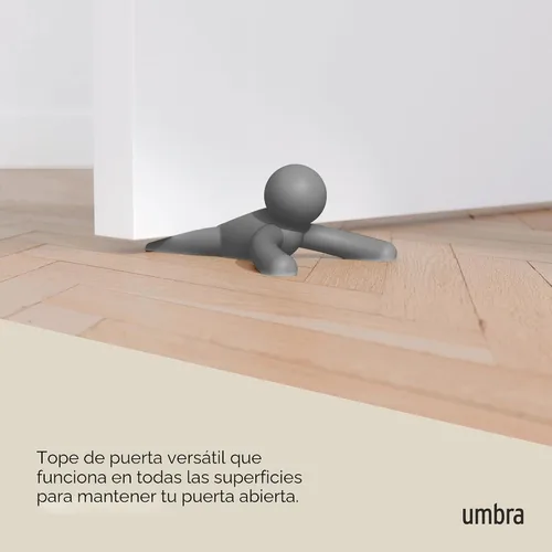 Vista 6 de Umbra Buddy - Tope de puerta, resistente y flexible, acabado suave al tacto, protege tus suelos, color gris