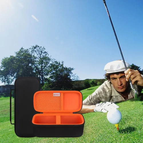 Vista 6 de BOVKE Funda de transporte para Bushnell Wingman 2/Bushnell Wingman Golf GPS Bluetooth altavoz, bolsillo de malla adicional para cables de carga