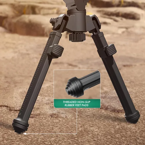 Vista 4 de Bípodes de rifle para caza y disparo con giro de 360° y bípode de pistola de 10 alturas ajustables para rifles