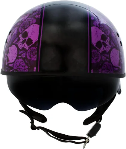 Vista 8 de Hot Leathers HLD1039 - Ramo de calaveras moradas y negro brillante avanzado DOT, unisex, con visera abatible, talla L