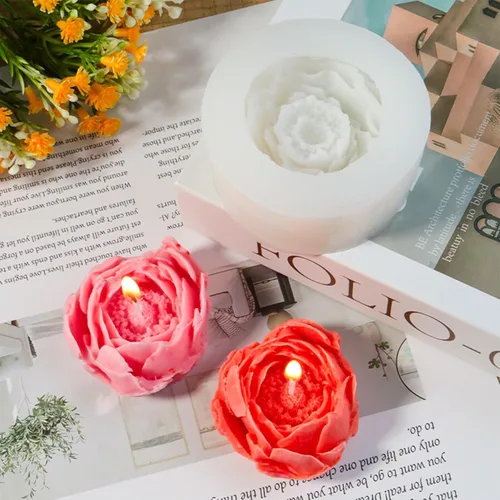 Vista 7 de Juego de 4 moldes de silicona de flores, moldes de clavel de margaritas florales 3D para hacer velas, jabón, resina epoxi, fabricación