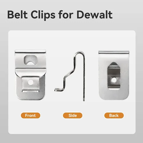 Vista 3 de Clips de cinturón para Dewalt, 6 piezas de clips para herramientas de perforación de acero inoxidable 304 con tornillos para Dewalt N268241 N086039