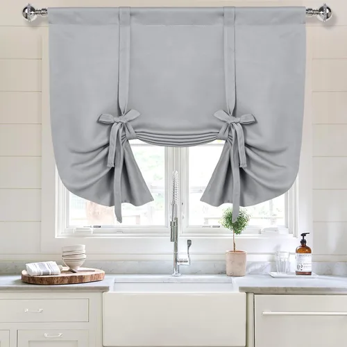 Vista 44 de DWCN Cortinas Opacas - Persiana Enrollable con Lazos para Ventana, Aislamiento Térmico, Oscurecimiento de Habitación, Cortinas con Bolsillo