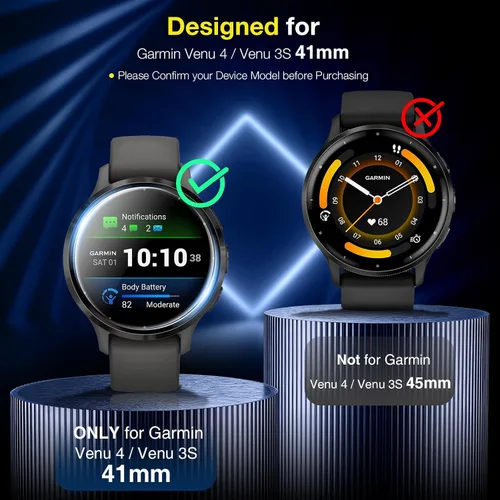 Vista 2 de LK 6 Pack para Garmin Venu 3s Protector de Pantalla 41mm - Protector de Pantalla de TPU Suave Auto-Reparable Anti-Arañazos para Garmin Venu 41mm