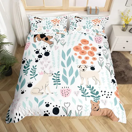 Vista 45 de Erosebridal Juego de ropa de cama individual de animales de la selva para niñas y niños, funda de edredón de elefante oso, tigre, león, safari