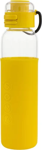 Vista 12 de SOMA - Botella de agua de vidrio con funda de silicona, tapa deportiva, 17 onzas, color negro