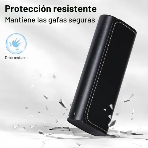 Vista 9 de RayLove Hard Shell Glasses Case, Lightweight Leather Eyeglass Case, Travel-Friendly Sunglasses Protector for Men & Women