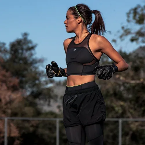 Vista 5 de Storelli Womens BodyShield Crop Top Padded Goalkeeper Base Layer Enhanced Chest and Rib Protection
