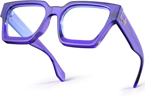 Vista 9 de VISOONE Paquete de 2 Gafas de Bloqueo de Luz Azul con Marco Rectangular y Aspecto Elegante Preppy para Mujeres y Hombres RIVER