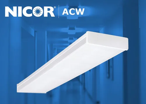 Vista 10 de NICOR Iluminación LED envolvente regulable de 4 pies con lente acrílica prismática en 4000K (ACW-20-4S-UNV-40K)