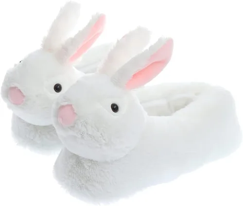 Vista 2 de Millffy Pantuflas clásicas de conejo para adultos, pantuflas de felpa de tamaño infantil, pantuflas de animales de pastor perro corgi disfraz calzado
