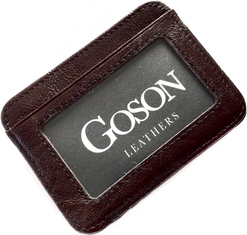 Vista 25 de Goson Cartera de cuero con clip para dinero para hombre, billetera de bolsillo frontal, tarjetero de crédito, cartera minimalista delgada