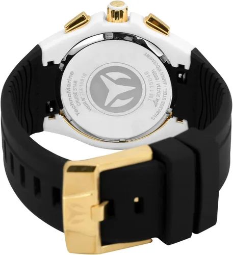 Vista 3 de Technomarine TM-115046 Cruise - Reloj analógico de cuarzo blanco para hombre, Oro, Reloj de cuarzo, cronógrafo