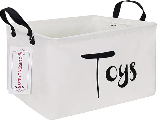 Vista 31 de QUEENLALA Cesta para la colada rectangular/Cesta para la ropa sucia plegable para habitación de niños, para organizar o almacenar, para juguetes