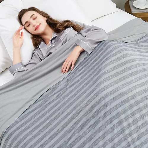 Vista 26 de Guohaoi - Manta refrescante de enfriamiento para personas que duermen con calor, fibra Arc-Chill Q-Max >0.5, 100% Certificada Oeko-Tex, ligera