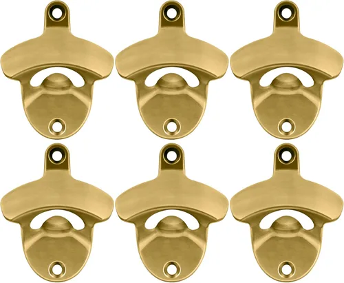 Vista 7 de Abridor de botellas montado en la pared para tapa de cerveza de bronce antiguo (paquete de 3)