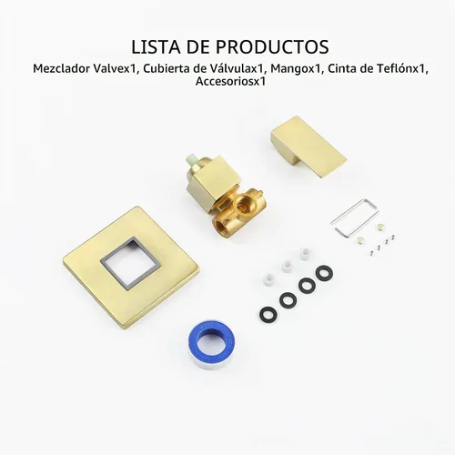 Vista 9 de SKOWLL Kit de Válvula de Ducha Oro Cepillado Kit de Ajuste de Válvula de Mango de Ducha, Montaje en Pared Función Única Kit de Válvula de Control