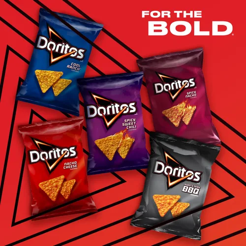 Vista 6 de Doritos Chips de tortilla reducidos en grasa, sabor a flamas, 1 onza (paquete de 72)