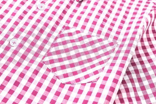 Vista 4 de Cromoncent Camisa casual de manga corta con botones a cuadros de búfalo para hombre
