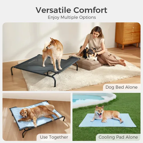 Vista 5 de Sweetnight Cama elevada para perros con reposacabezas para perros grandes Cuna elevada impermeable para exteriores - Cama para perro con marco