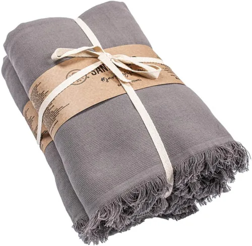Vista 9 de Sand Cloud Toallas de baño turcas de 2 capas para baño, paquete de 2 Clásico - Gris