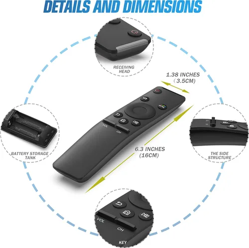 Vista 7 de Angrox BN59-01259E Remoto Reemplazado para Samsung-Smart-TV-Remote Todos
