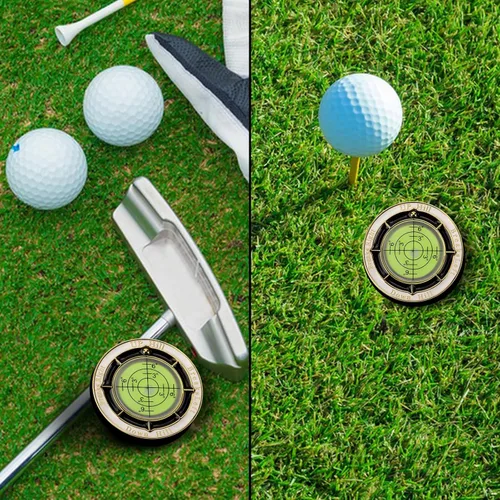 Vista 7 de Ddaowanx Lector verde de golf, marcador de pelota de golf con burbuja horizontal de alta precisión, herramienta de accesorios de golf Putt Aid