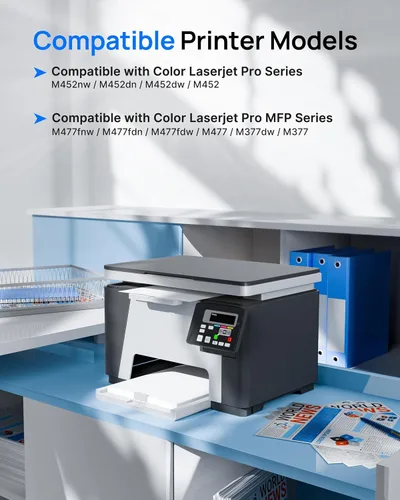 Vista 2 de GPC Image 410A Carttidge de tóner M477fnw para HP 410A Cartucho de tóner 4 unidades 410X funciona para HP Color LaserJet Pro M477fnw M477fdw