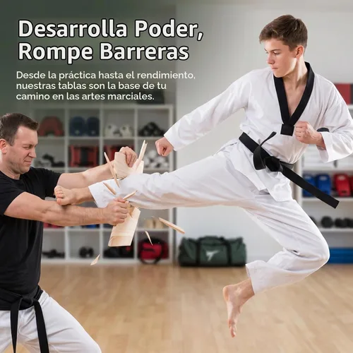 Vista 2 de Veemoon Taekwondo - Paquete de 10 tablas de romper profesionales para karate y artes marciales, tablas de madera para niños, práctica de rendimiento
