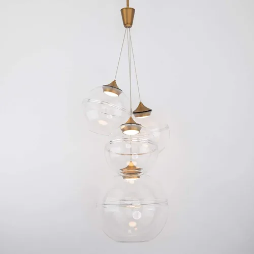 Vista 3 de WAC Lighting dweLED, Bistro LED 4 lámparas de araña 3000K en latón envejecido