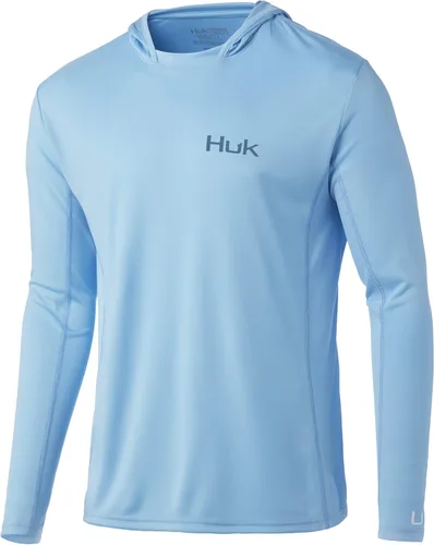 Vista 3 de HUK - Sudadera con capucha Icon X para hombre Camisa de pesca con protección solar UPF +50 Negro - Nuevo Logo