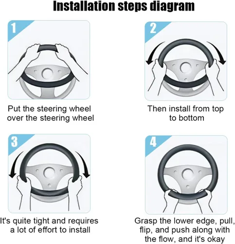 Vista 6 de Mandark Funda para volante de automóvil, de piel de microfibra antideslizante de 15 pulgadas, protector de volante de vehículo, accesorios