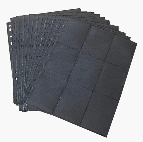 Vista 6 de Páginas superiores de 9 bolsillos de doble cara para tarjetas, 900 bolsillos de carga lateral para tarjetas, hojas protectoras de tarjetas