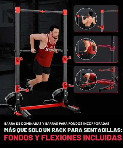 Vista 5 de YOLEO Smith Machine & Squat Rack Combo, Multi-Functional Power Racks with Adjustable Width & Pull-Up Bar, Cable Crossover Power Cage, Independent