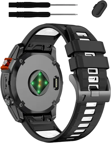 Vista 28 de Correa de reloj QuickFit de silicona de 1.024 in para Garmin Fenix 9/8 Paquete de 3 1