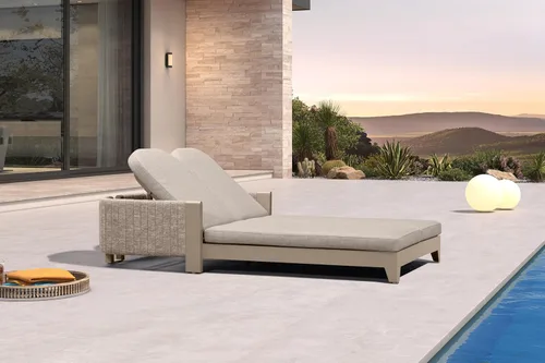 Vista 11 de PURPLE LEAF Sillones de día al aire libre con cojín para tomar el sol, tumbonas reclinables para bronceado, juego de 2, aluminio, para patio