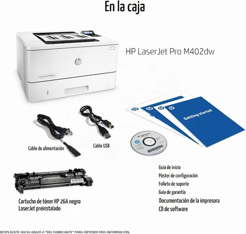 Vista 5 de [Usado] HP LaserJet Pro M402dw Impresora láser inalámbrica con impresión de doble cara, lista para reabastecimiento de Amazon Dash (C5F95A)