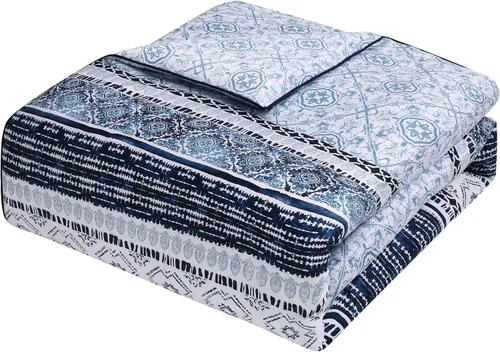 Vista 3 de French Connection Tangler - Juego de funda de edredón reversible de 3 piezas, material ultra suave y cómodo, (1) edredón de 92 x 96 pulgadas y (2)