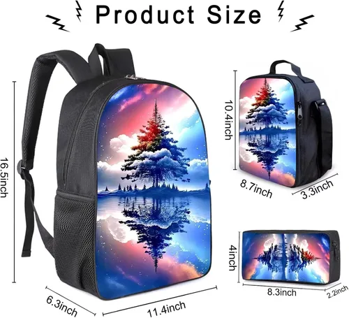 Vista 2 de KYZXE Mochila de película de 3 piezas para fanáticos, mochila escolar, mochila negra de moda para viajes al aire libre para niños y niñas, Color 1
