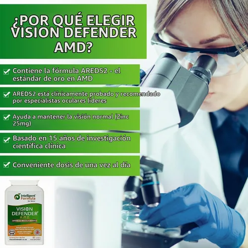 Vista 2 de Vision Defender AREDS2 Vitaminas para los ojos, luteína, zinc, cobre, veganas, 90 tabletas