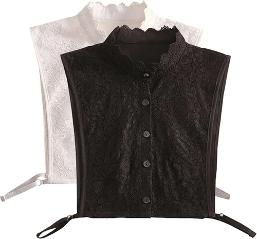 Vista 7 de Fake Collar, Women Detachable Dickey Collar False Collar for Dresses Blouse Sweater Negro